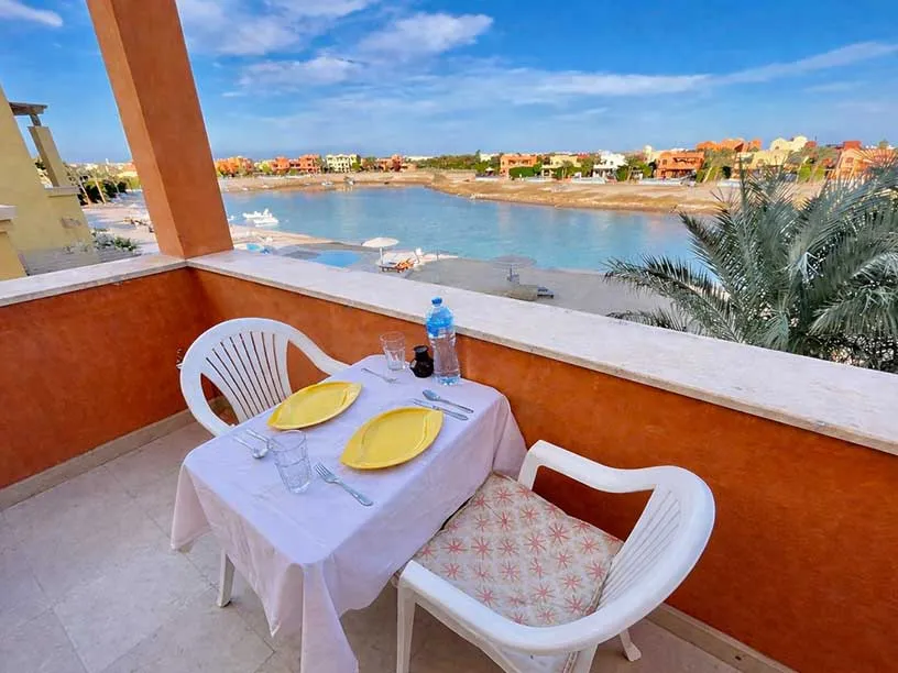 Balkon mit Lagunensicht/Balcony with lagoon view
