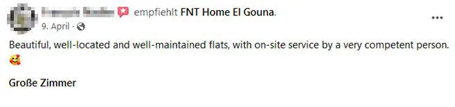 FNT Home El Gouna Gäste Bewertungen/Guests Reviews